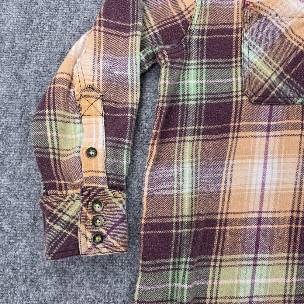 BDG Shirt Womens XS Multicolor Plaid Flannel Raw Hem Button Up Relaxed Fit Boho - Picture 10 of 16